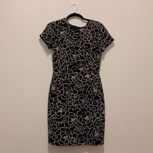 Club Monaco (US 2) floral outline cocktail dress